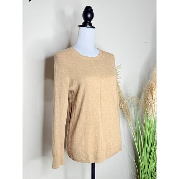 Banana Republic Cashmere Wool Fine Italian Yarn Filpucci Crew Sweater Brown SP - Picture 2 of 6